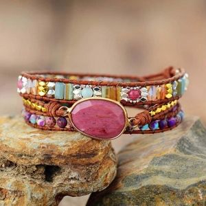 Rhodochrosite Healing Wrap Bracelet